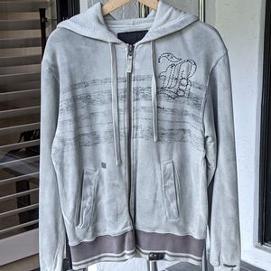 NEW BLEND 522 NOBEL REWORK GRAPHIC PRINT SWEATSHIRT JACKET